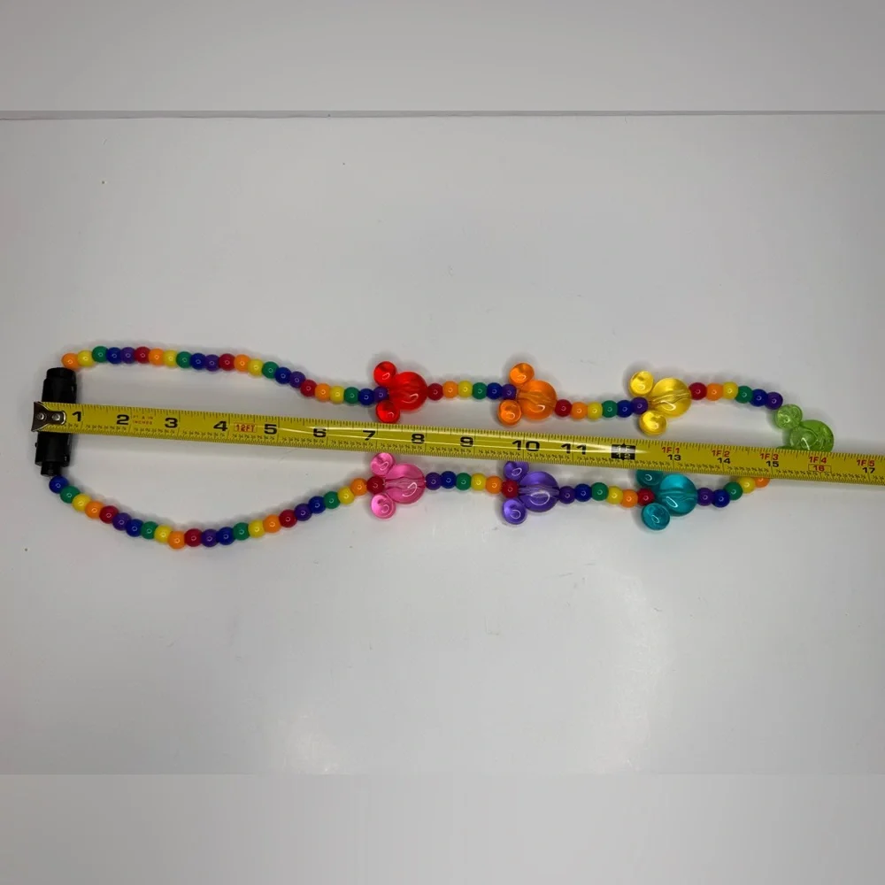 Official Disney World Mickey Mouse Pride Rainbow LED Light-Up Beaded Necklace - Picture 4 of 4